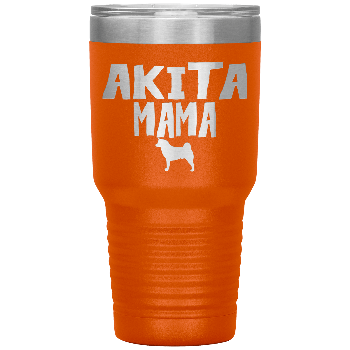 Akita Mama 30 Oz Vacuum Tumbler Tumblers Orange