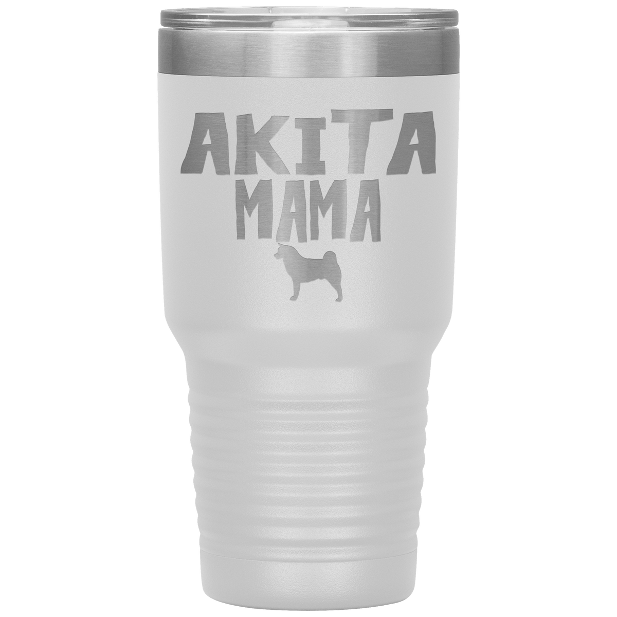 Akita Mama 30 Oz Vacuum Tumbler Tumblers White