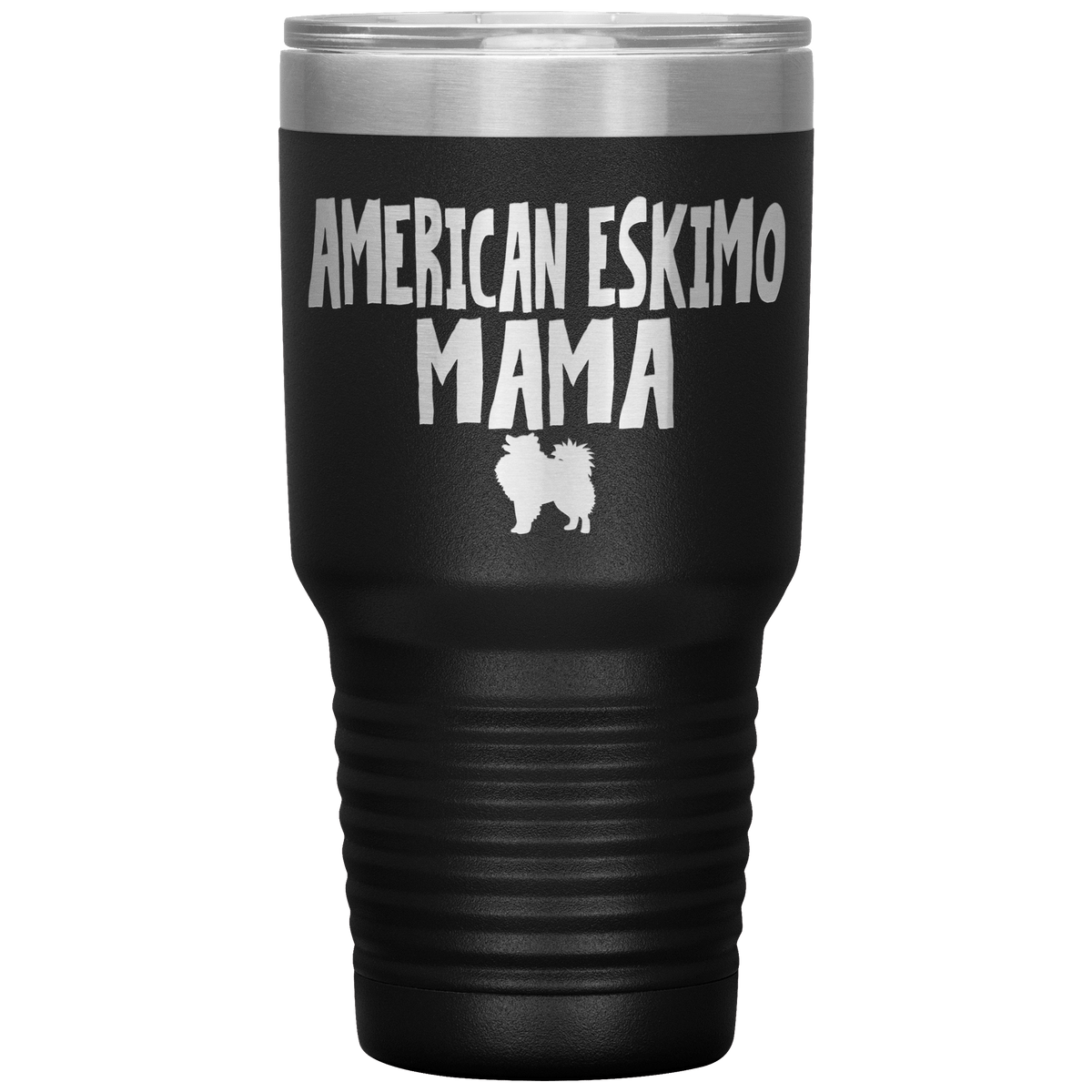 American Eskimo Mama 30 Oz Vacuum Tumbler Tumblers Black