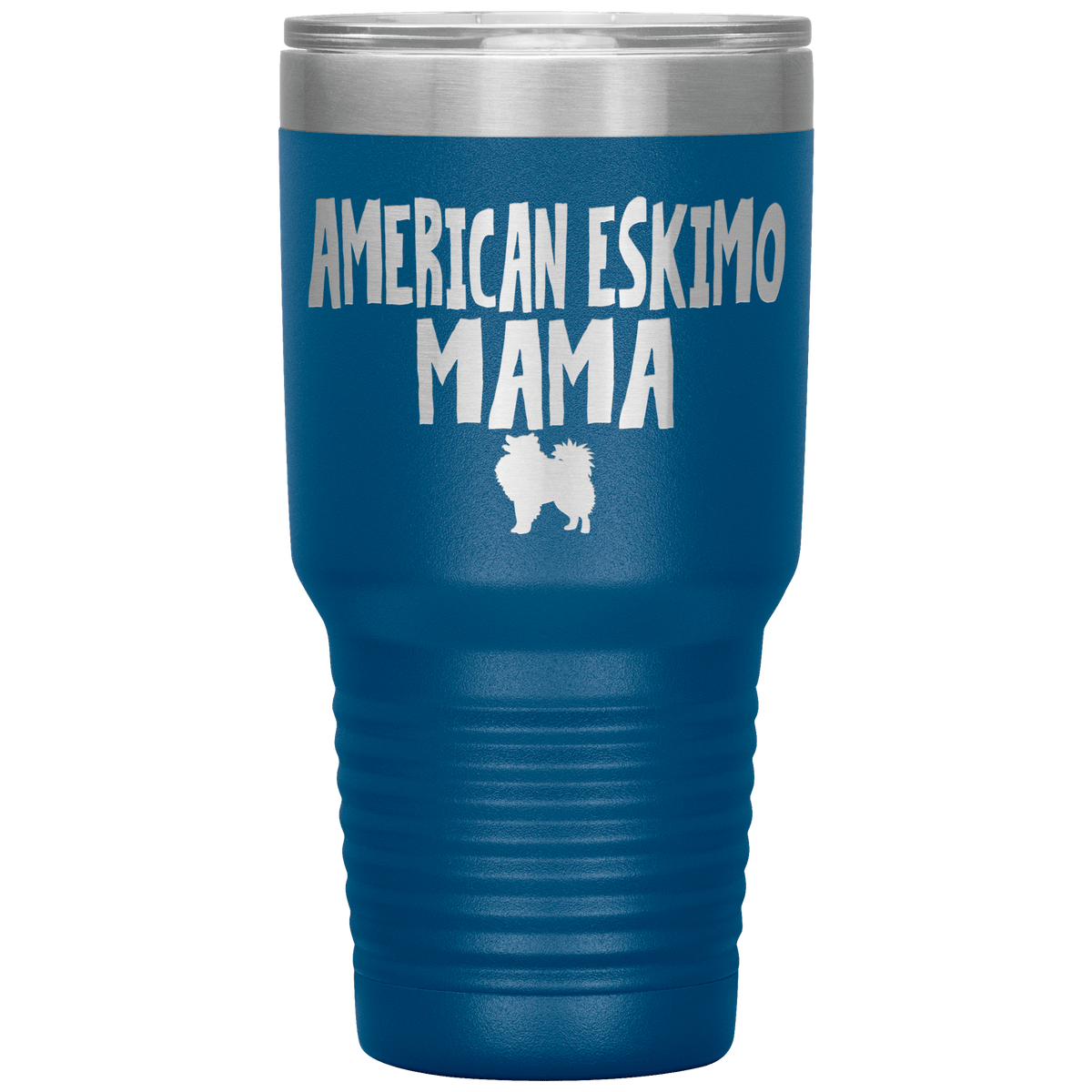American Eskimo Mama 30 Oz Vacuum Tumbler Tumblers Blue