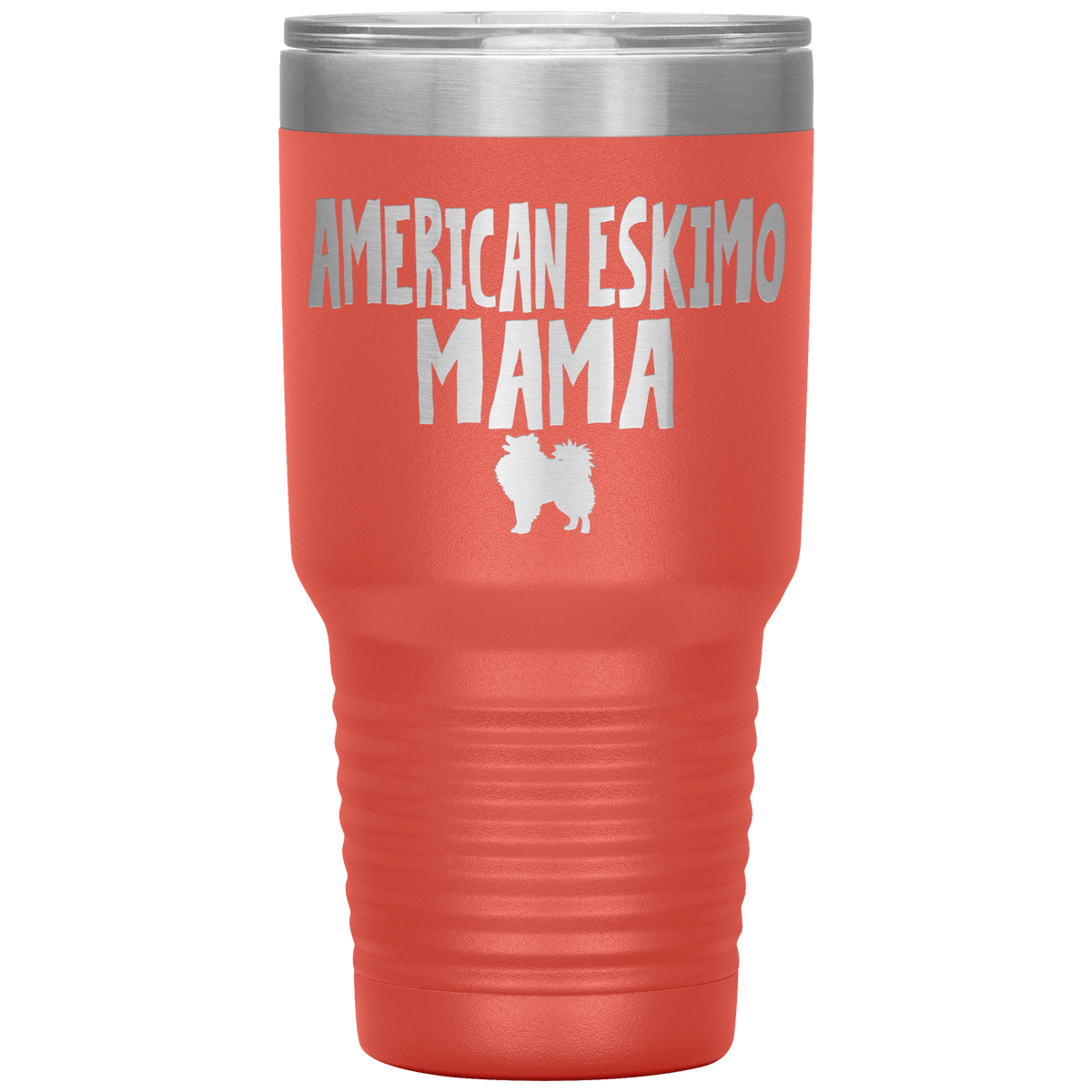 American Eskimo Mama 30 Oz Vacuum Tumbler Tumblers Coral