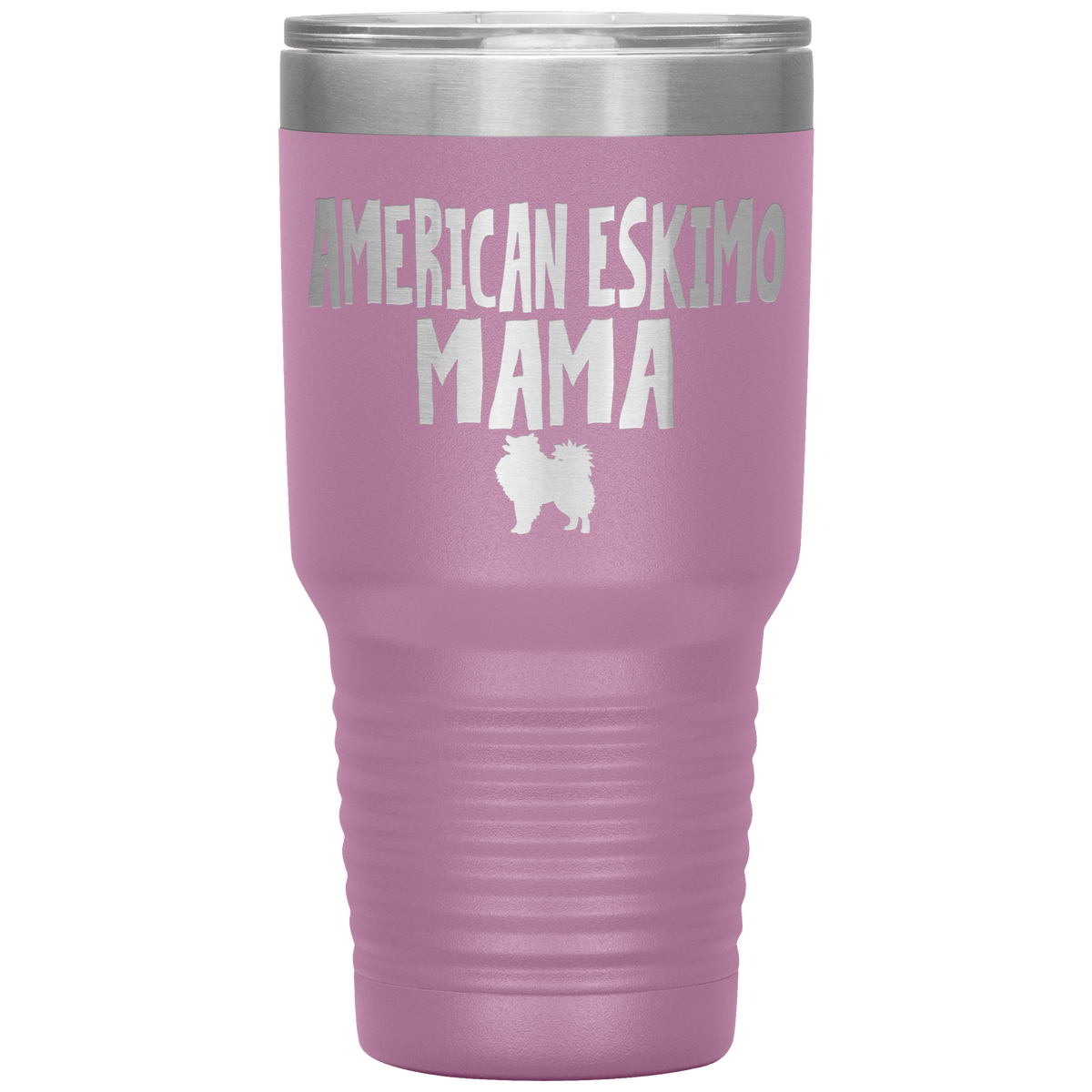 American Eskimo Mama 30 Oz Vacuum Tumbler Tumblers Light Purple