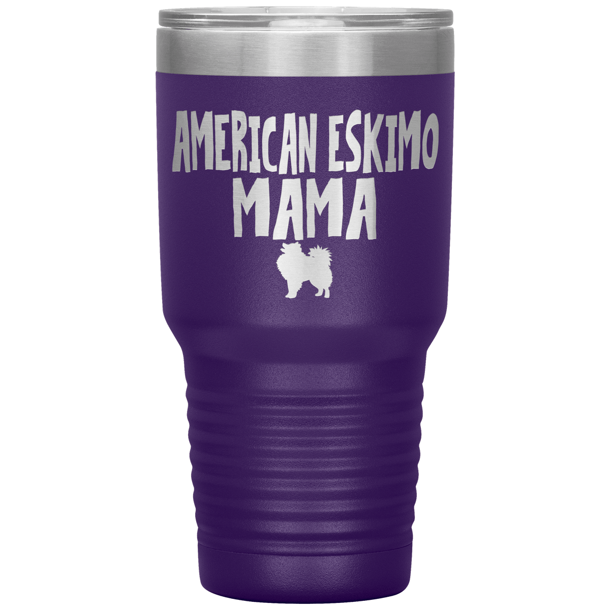 American Eskimo Mama 30 Oz Vacuum Tumbler Tumblers Purple