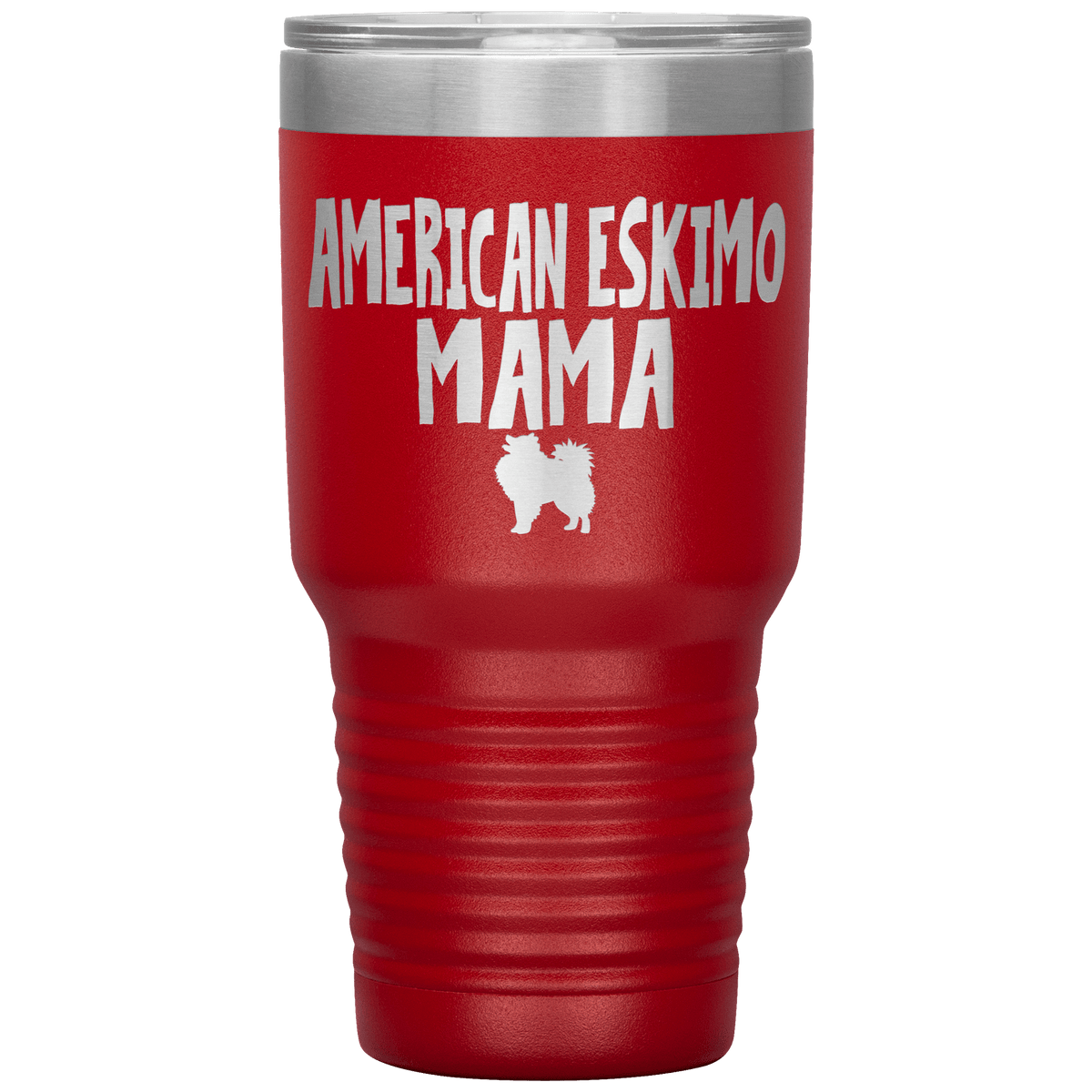 American Eskimo Mama 30 Oz Vacuum Tumbler Tumblers Red