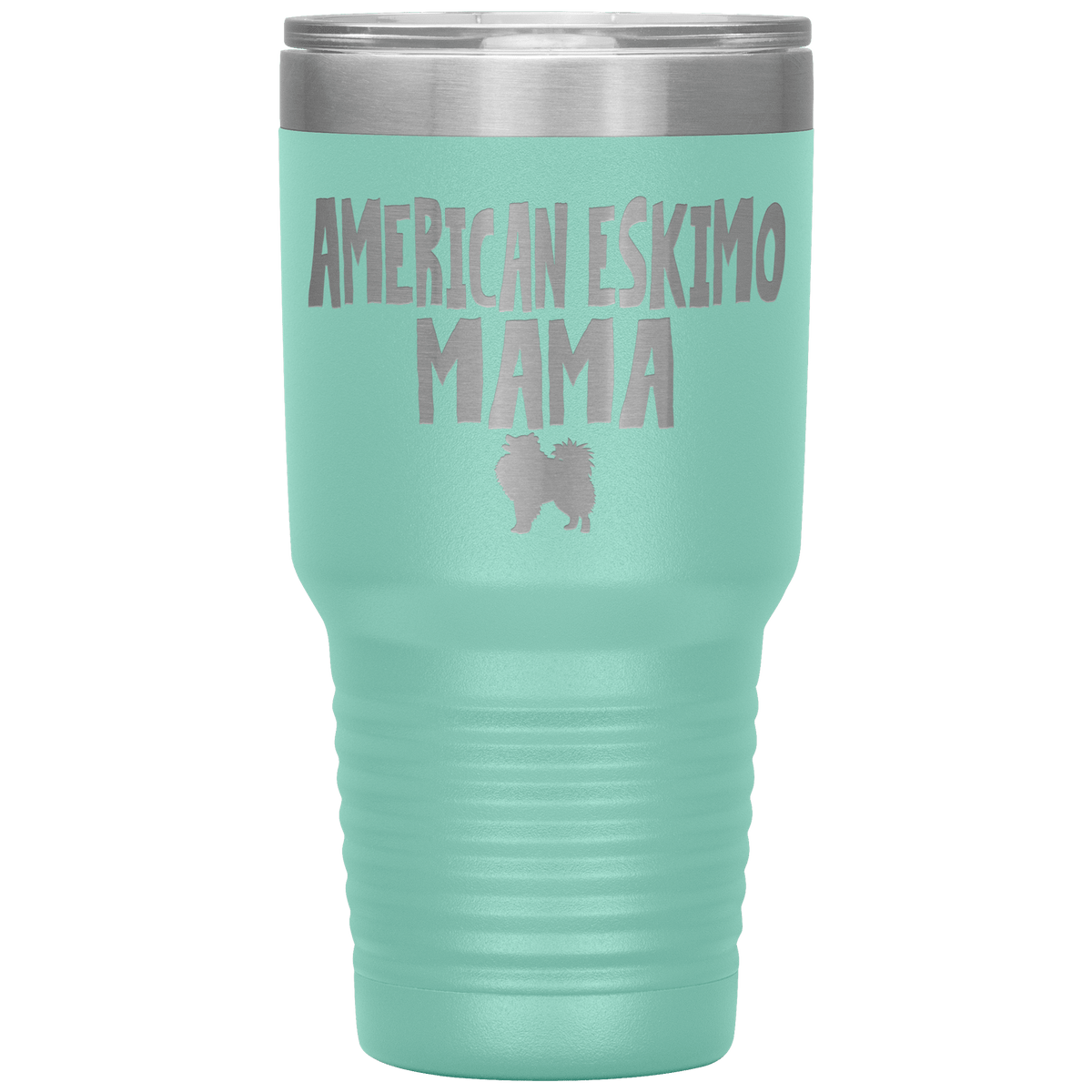 American Eskimo Mama 30 Oz Vacuum Tumbler Tumblers Teal