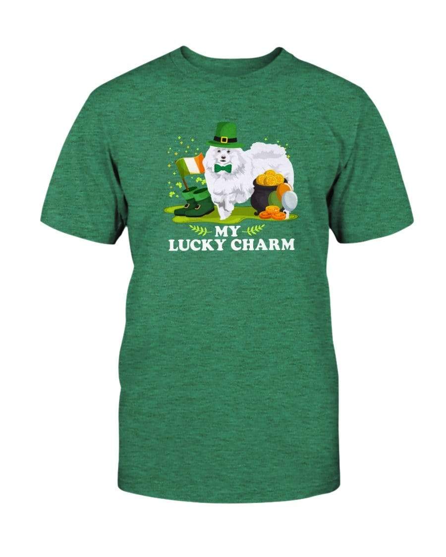 American Eskimo St. Patricks Day My Lucky Charm Unisex T-Shirt Shirts Heather Kelly / S