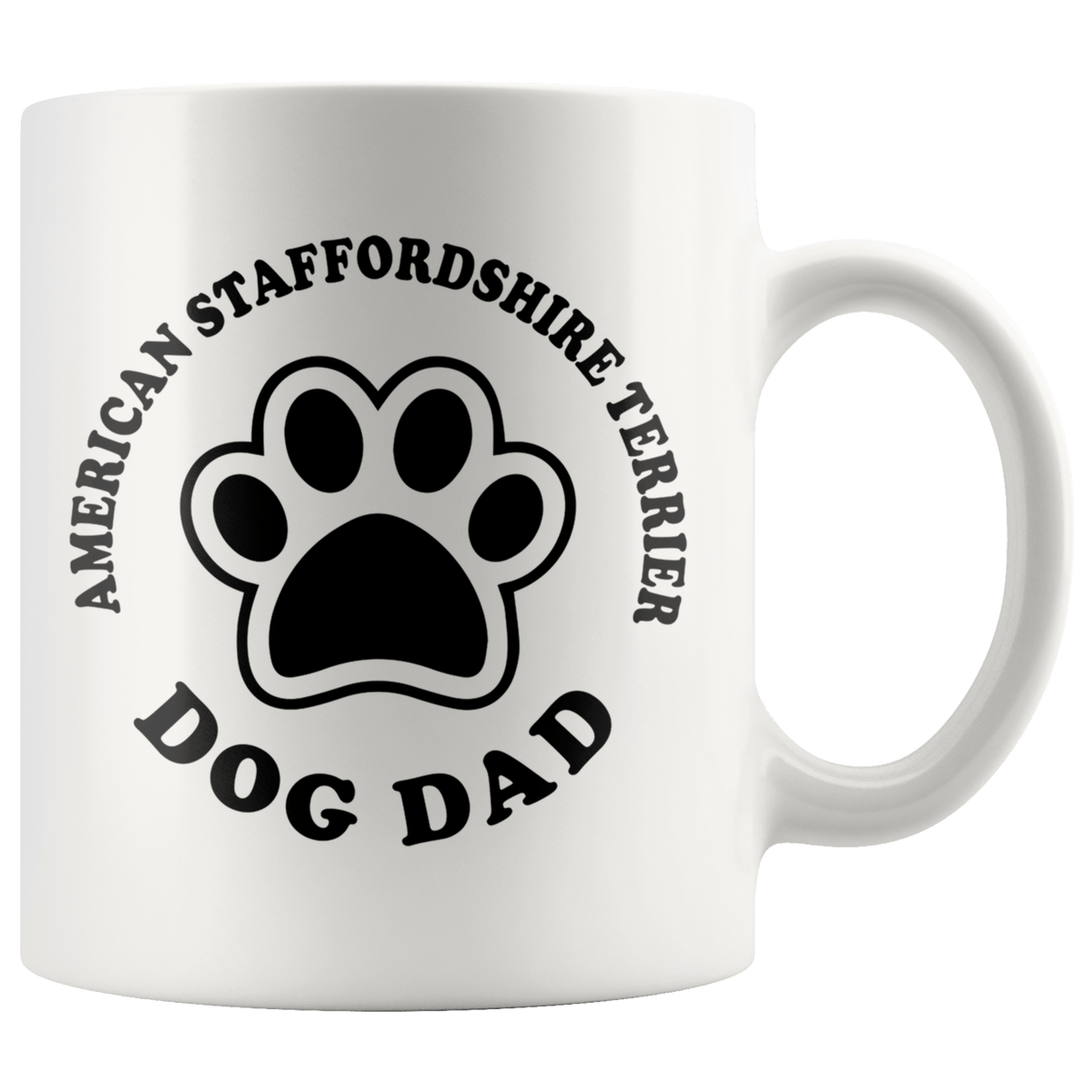 American Staffordshire Terrier Dog Dad Coffee / Tea Ceramic Mug - 11oz / 15oz Drinkware 11oz Mug