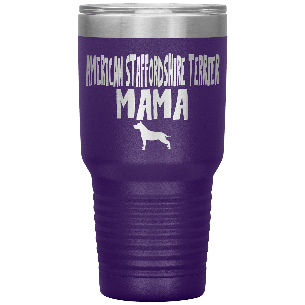 American Staffordshire Terrier Mama 30 Oz Vacuum Tumbler Tumblers Purple