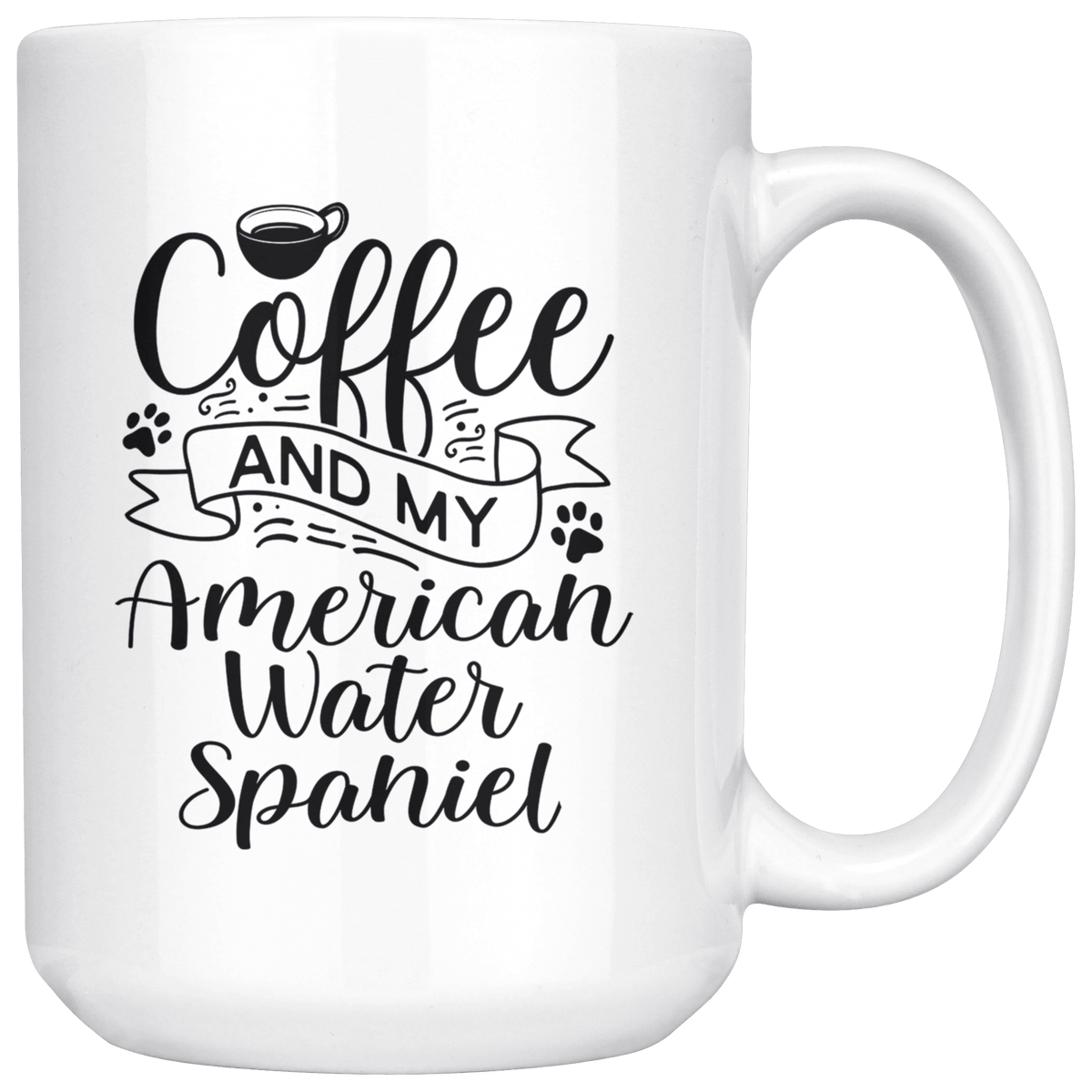 American Water Spaniel Coffee and my Dog Coffee / Tea Ceramic Mug - 11oz / 15oz Drinkware 15oz Mug
