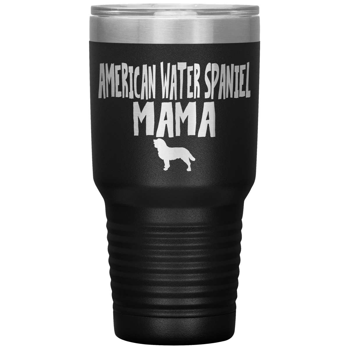 American Water Spaniel Mama 30 Oz Vacuum Tumbler Tumblers Black