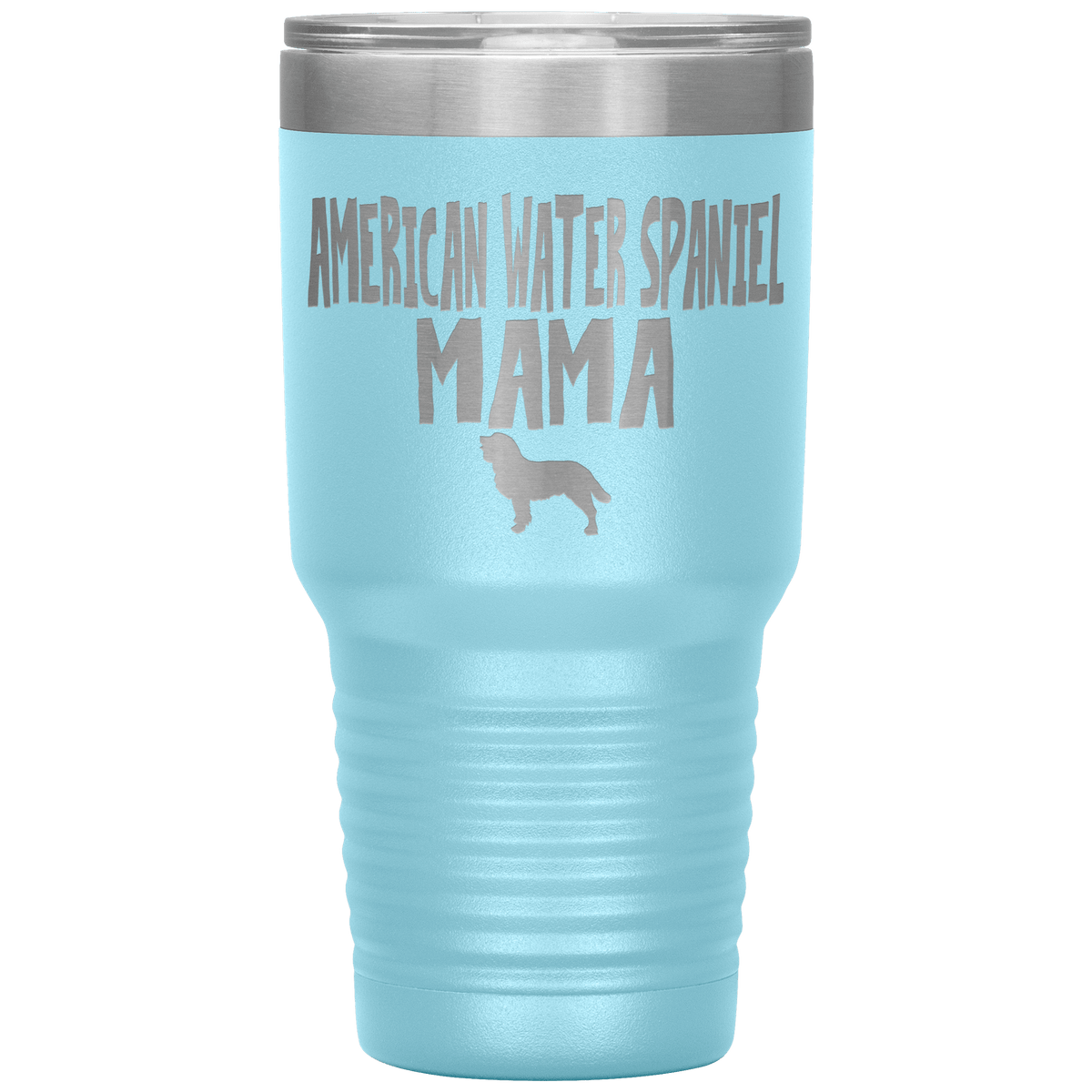 American Water Spaniel Mama 30 Oz Vacuum Tumbler Tumblers Light Blue
