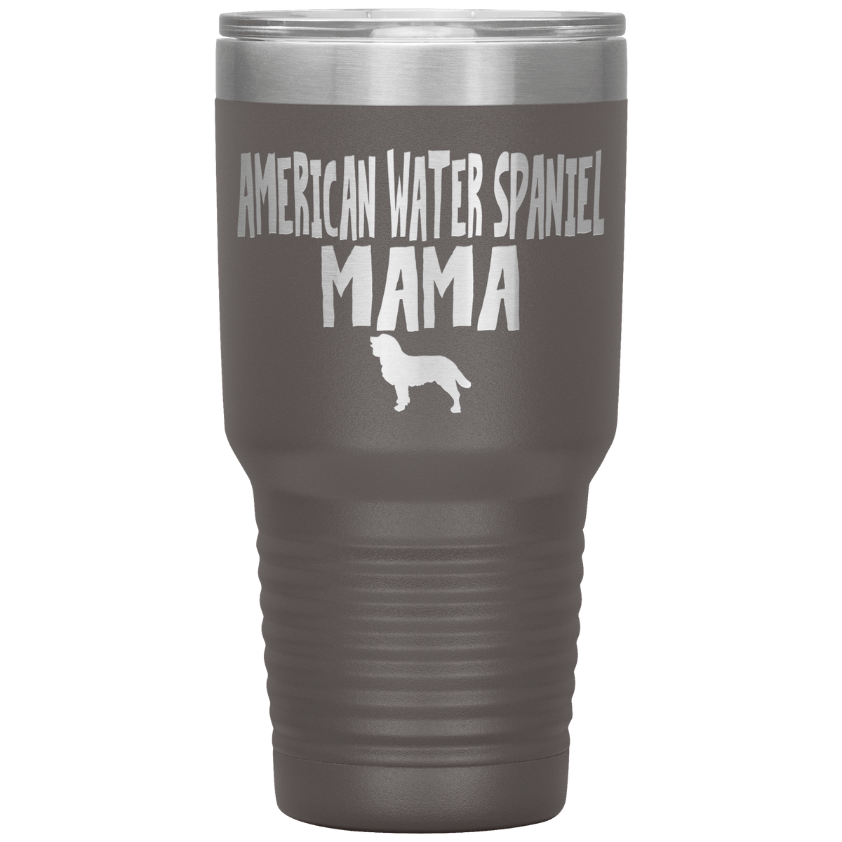 American Water Spaniel Mama 30 Oz Vacuum Tumbler Tumblers Pewter