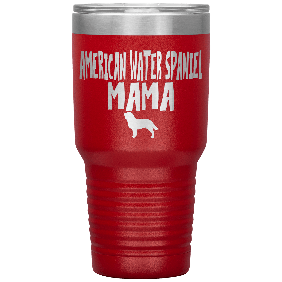 American Water Spaniel Mama 30 Oz Vacuum Tumbler Tumblers Red