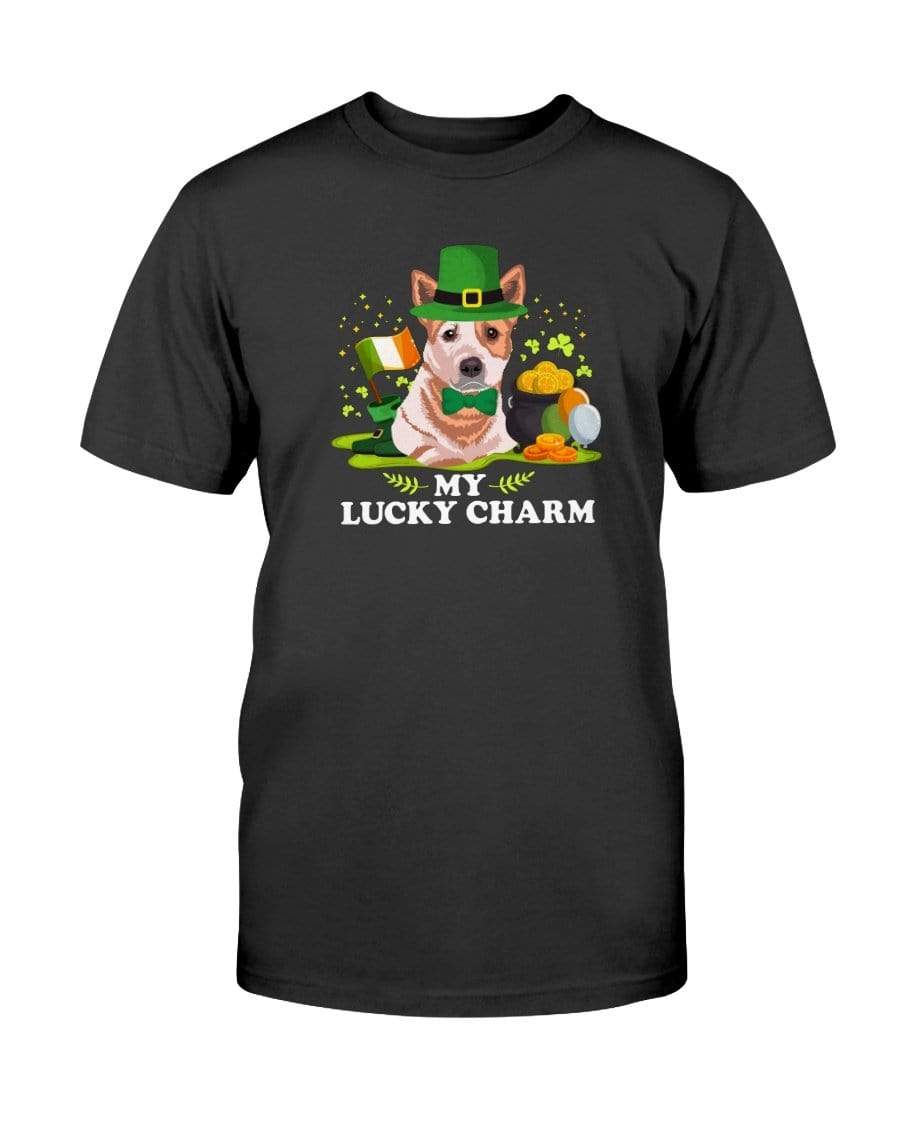 Australian Cattle Dog St. Patricks Day My Lucky Charm Unisex T-Shirt Shirts Black / S
