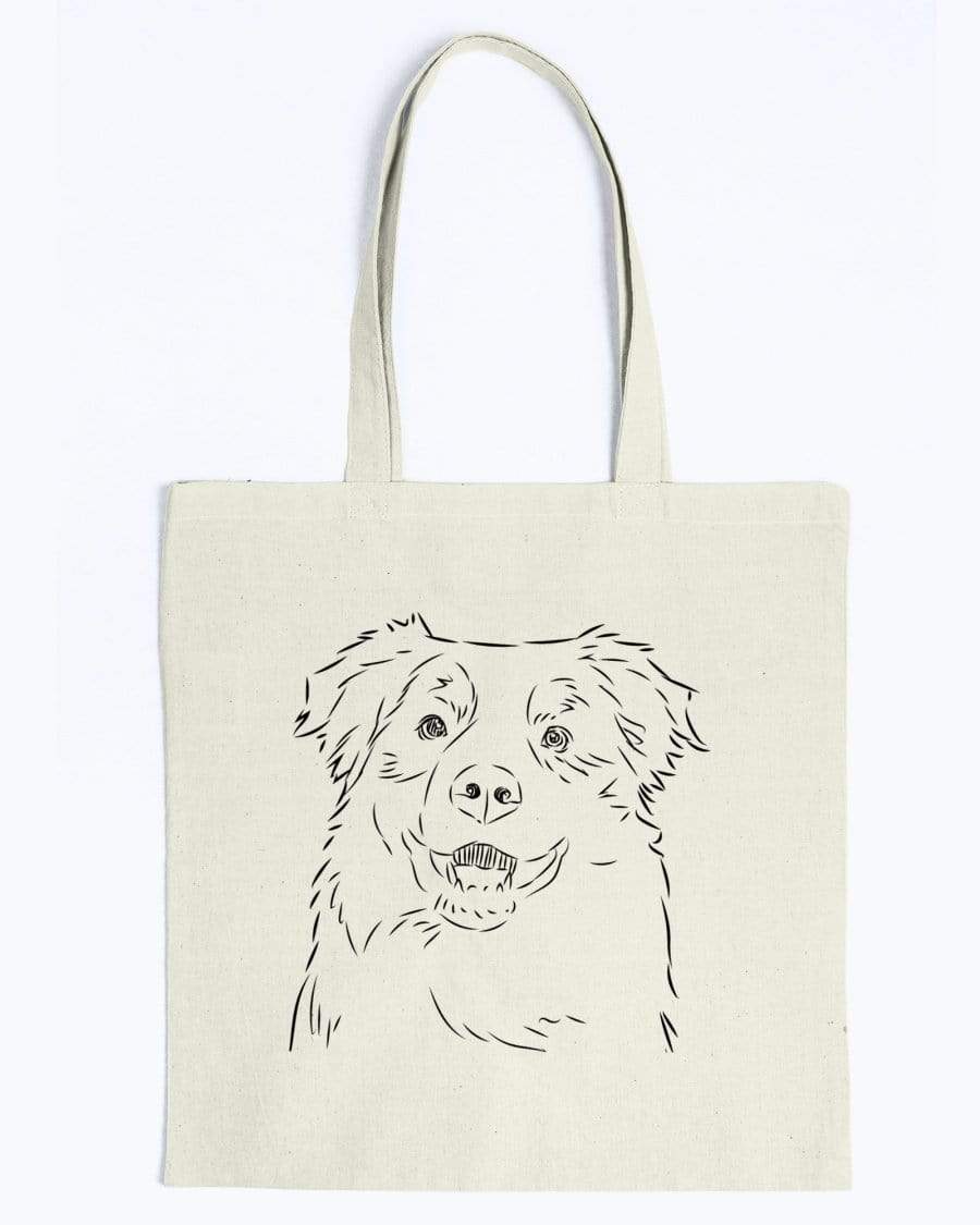 Australian Shepherd Doodle Dogs Canvas Tote Bag Accessories Natural / M