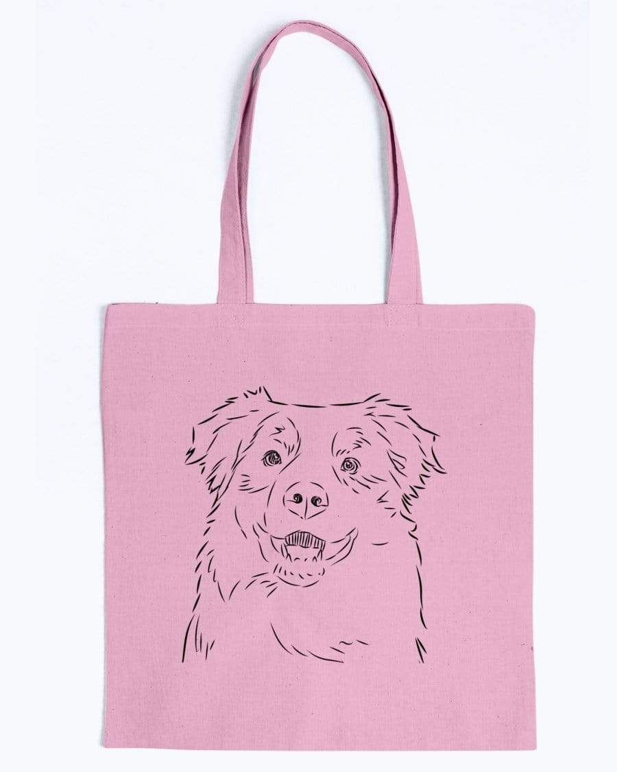 Australian Shepherd Doodle Dogs Canvas Tote Bag Accessories Pink / M