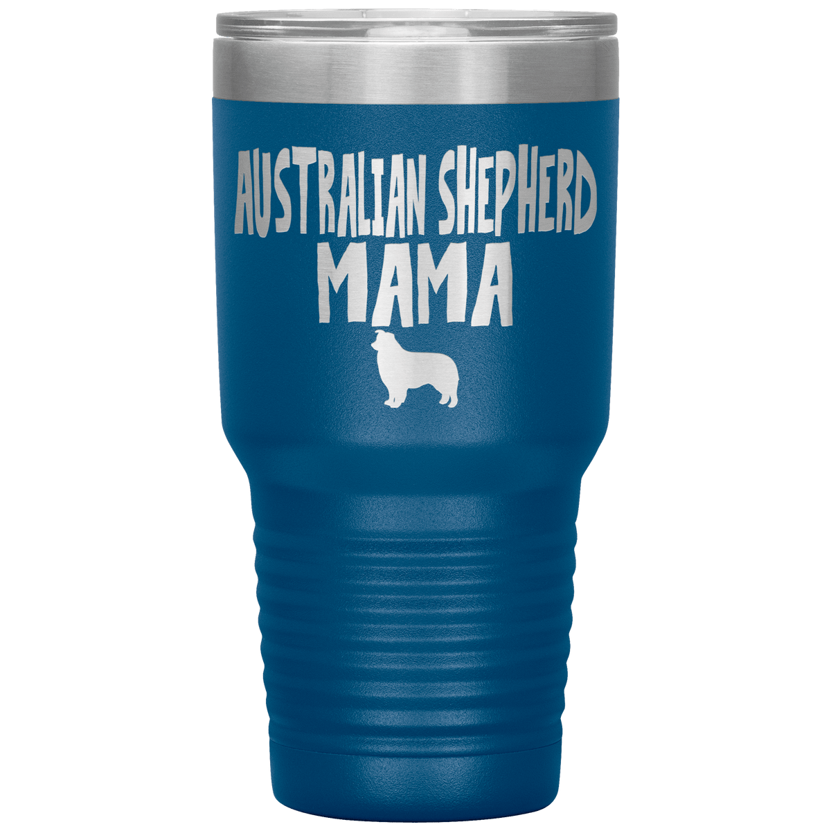 Australian Shepherd Mama 30 Oz Vacuum Tumbler Tumblers Blue
