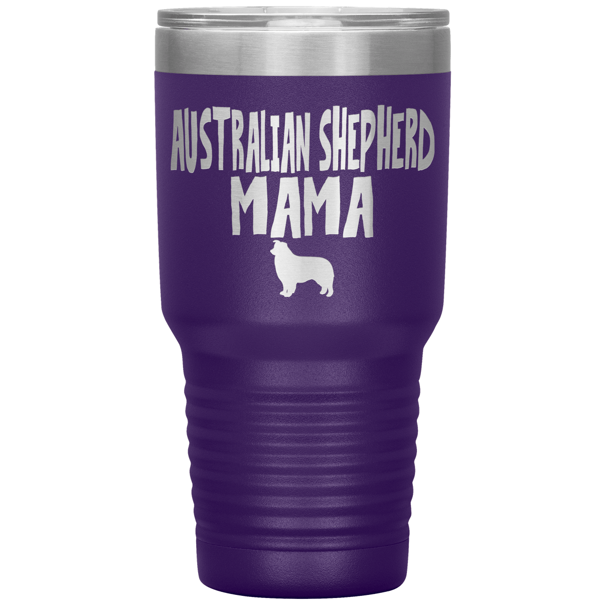 Australian Shepherd Mama 30 Oz Vacuum Tumbler Tumblers Purple