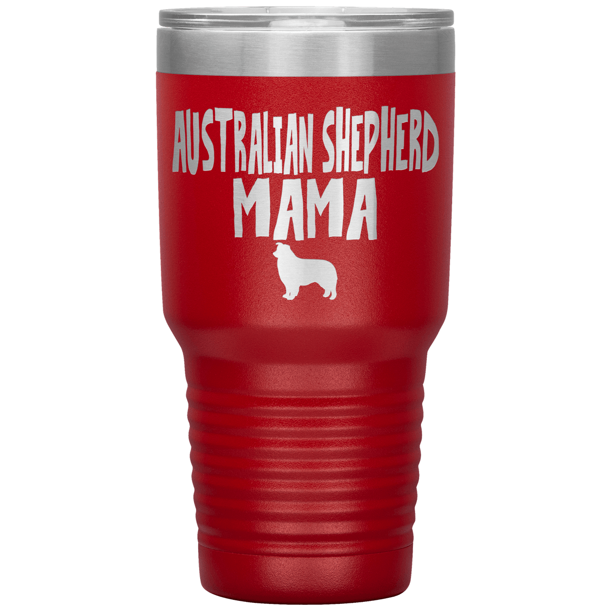 Australian Shepherd Mama 30 Oz Vacuum Tumbler Tumblers Red