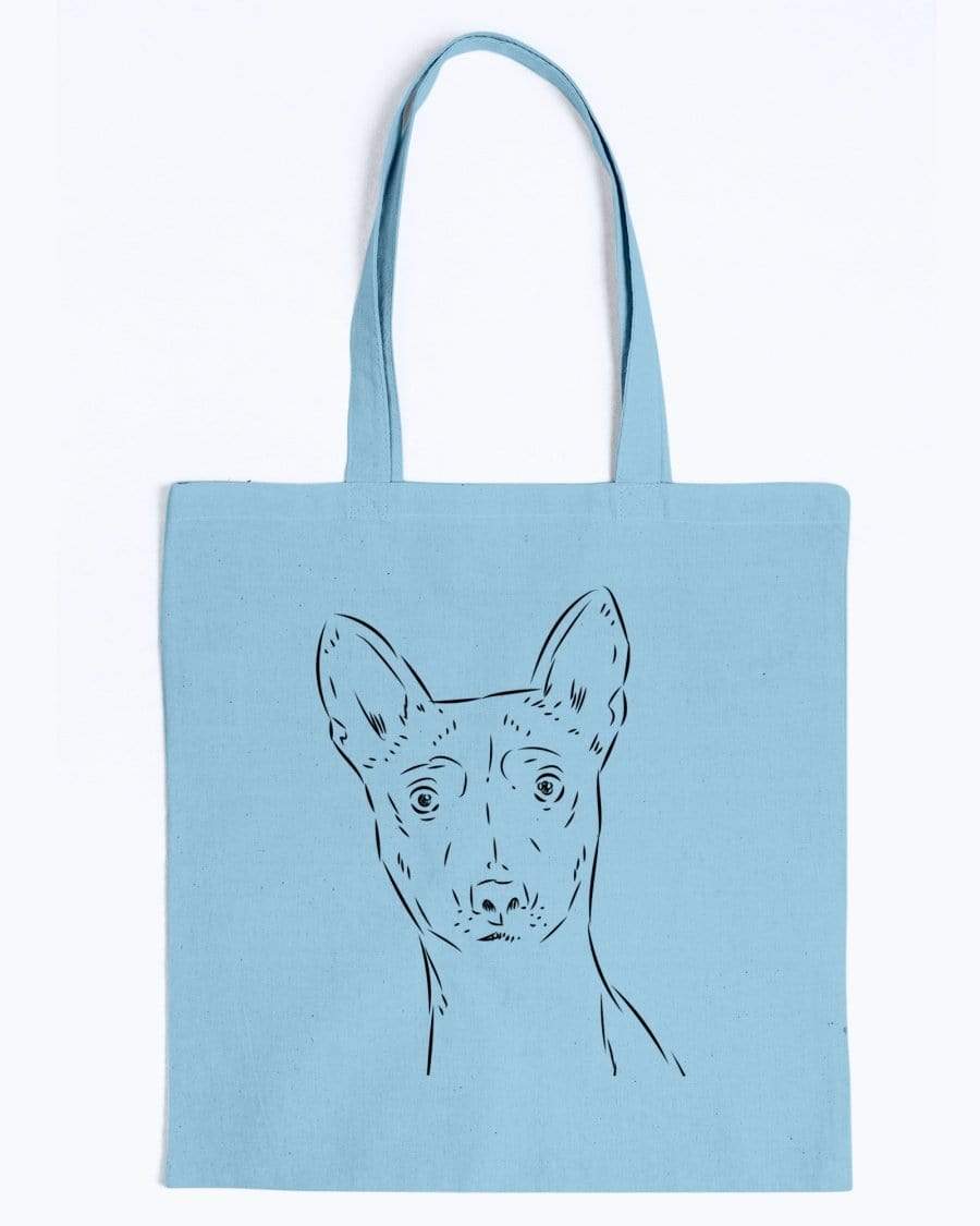 Basenji Doodle Dogs Canvas Tote Bag Accessories Light Blue / M