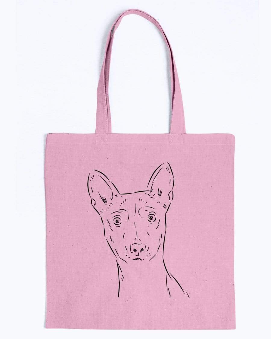 Basenji Doodle Dogs Canvas Tote Bag Accessories Pink / M