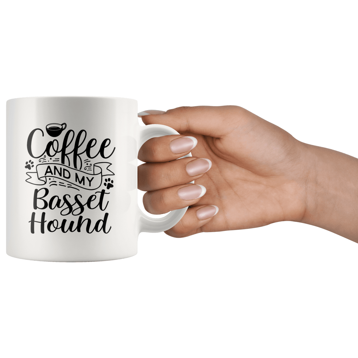 Basset Hound Coffee and my Dog Coffee / Tea Ceramic Mug - 11oz / 15oz Drinkware
