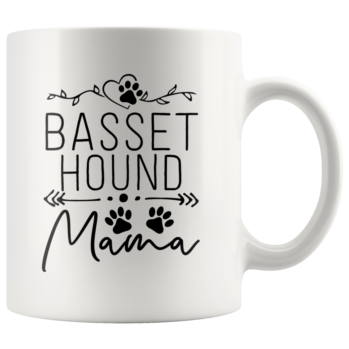 Basset Hound Dog Mama Coffee / Tea Ceramic Mug - 11oz / 15oz Drinkware 11oz Mug