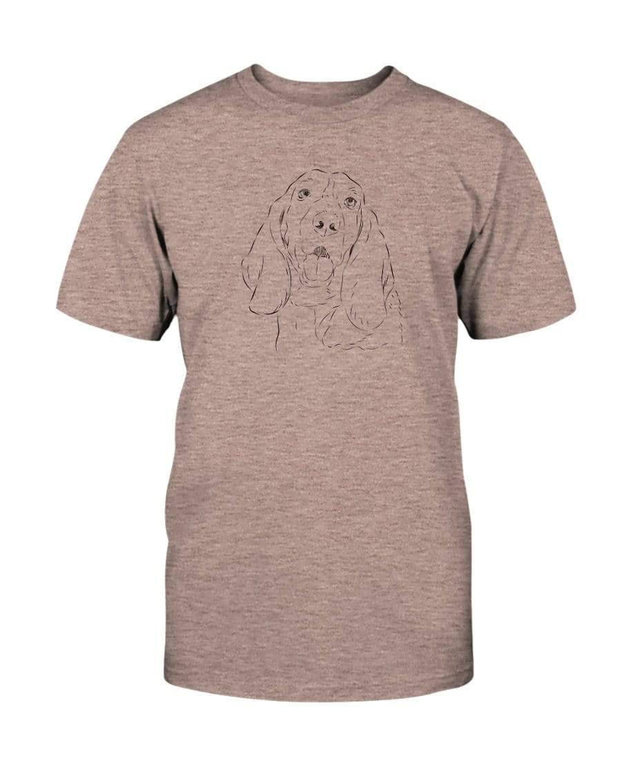 Basset Hound Doodle Doggies Super Soft Unisex T-Shirt Shirts Heather Prism Peach / S
