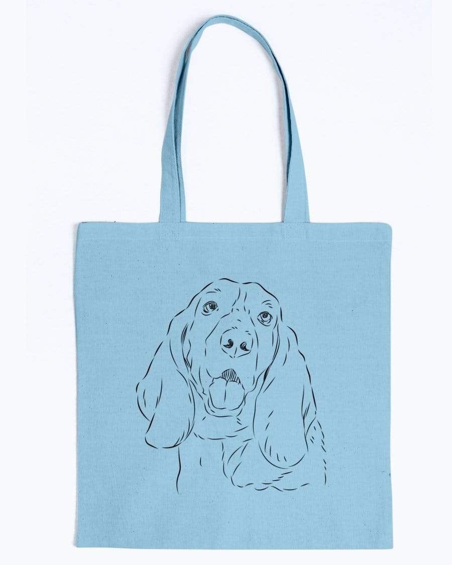 Basset Hound Doodle Dogs Canvas Tote Bag Accessories Light Blue / M
