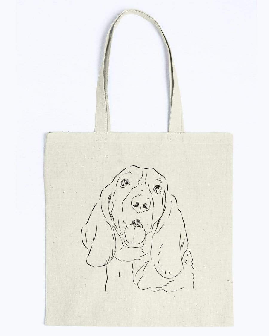 Basset Hound Doodle Dogs Canvas Tote Bag Accessories Natural / M