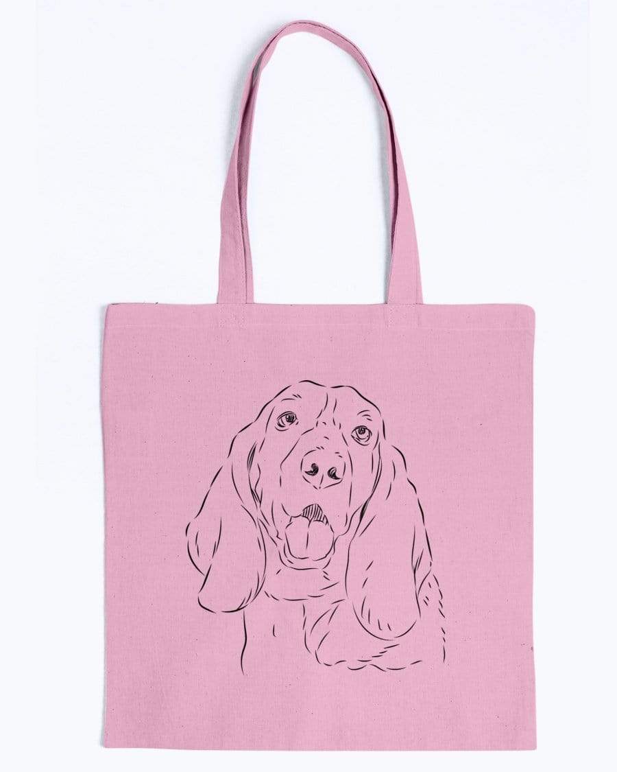 Basset Hound Doodle Dogs Canvas Tote Bag Accessories Pink / M