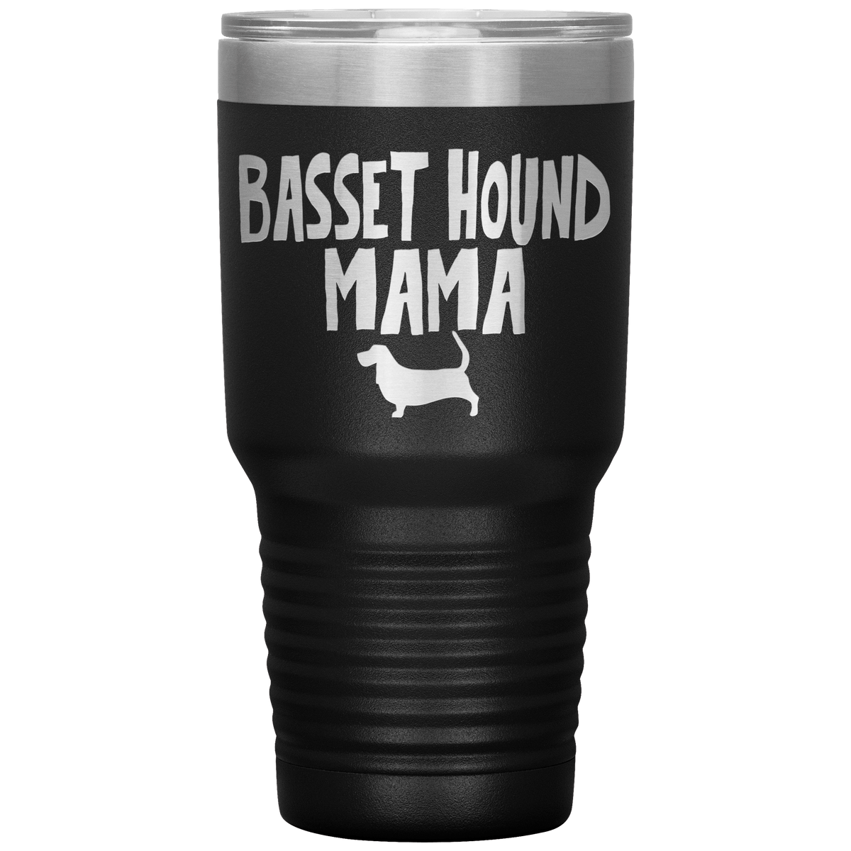 Basset Hound Mama 30 Oz Vacuum Tumbler Tumblers Black
