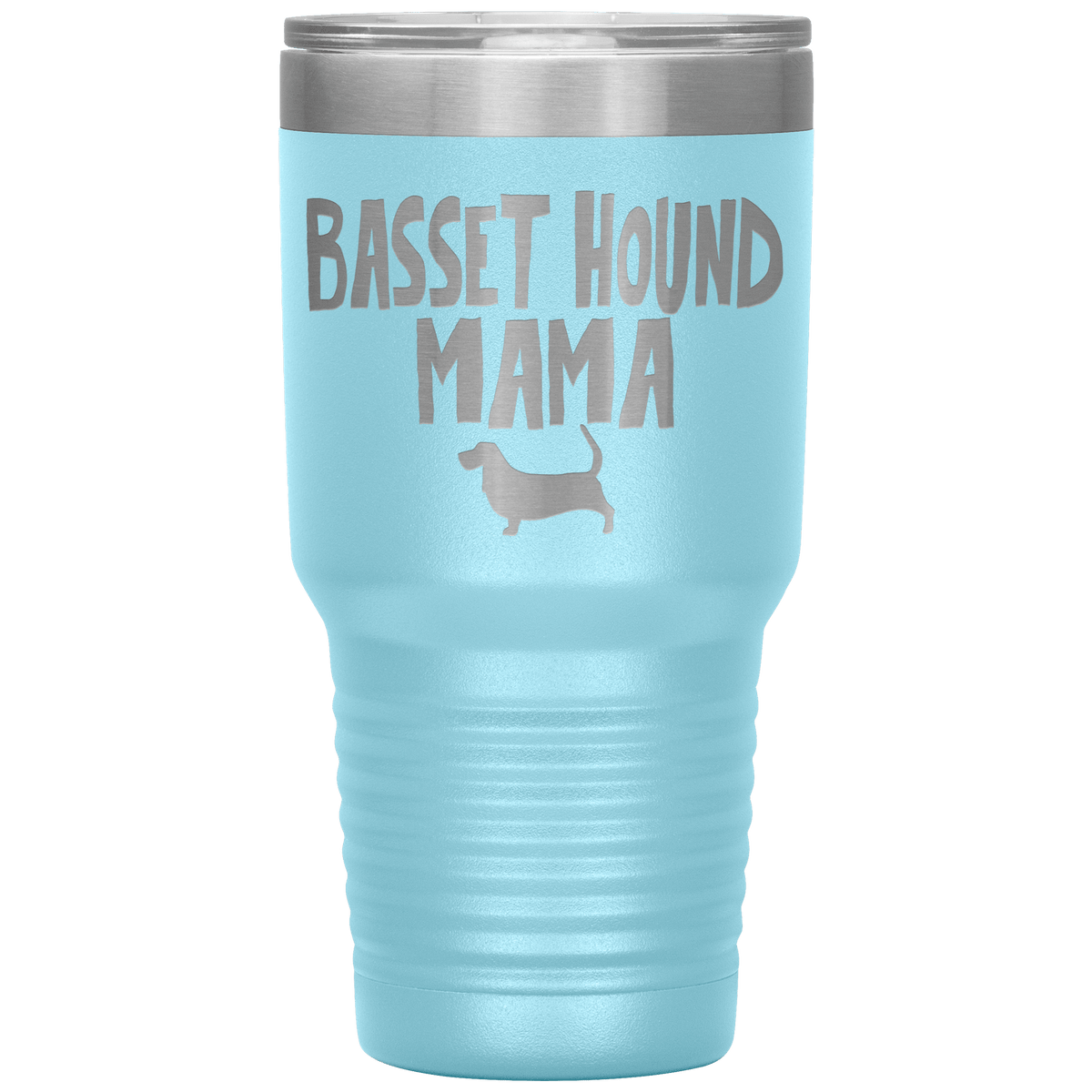 Basset Hound Mama 30 Oz Vacuum Tumbler Tumblers Light Blue