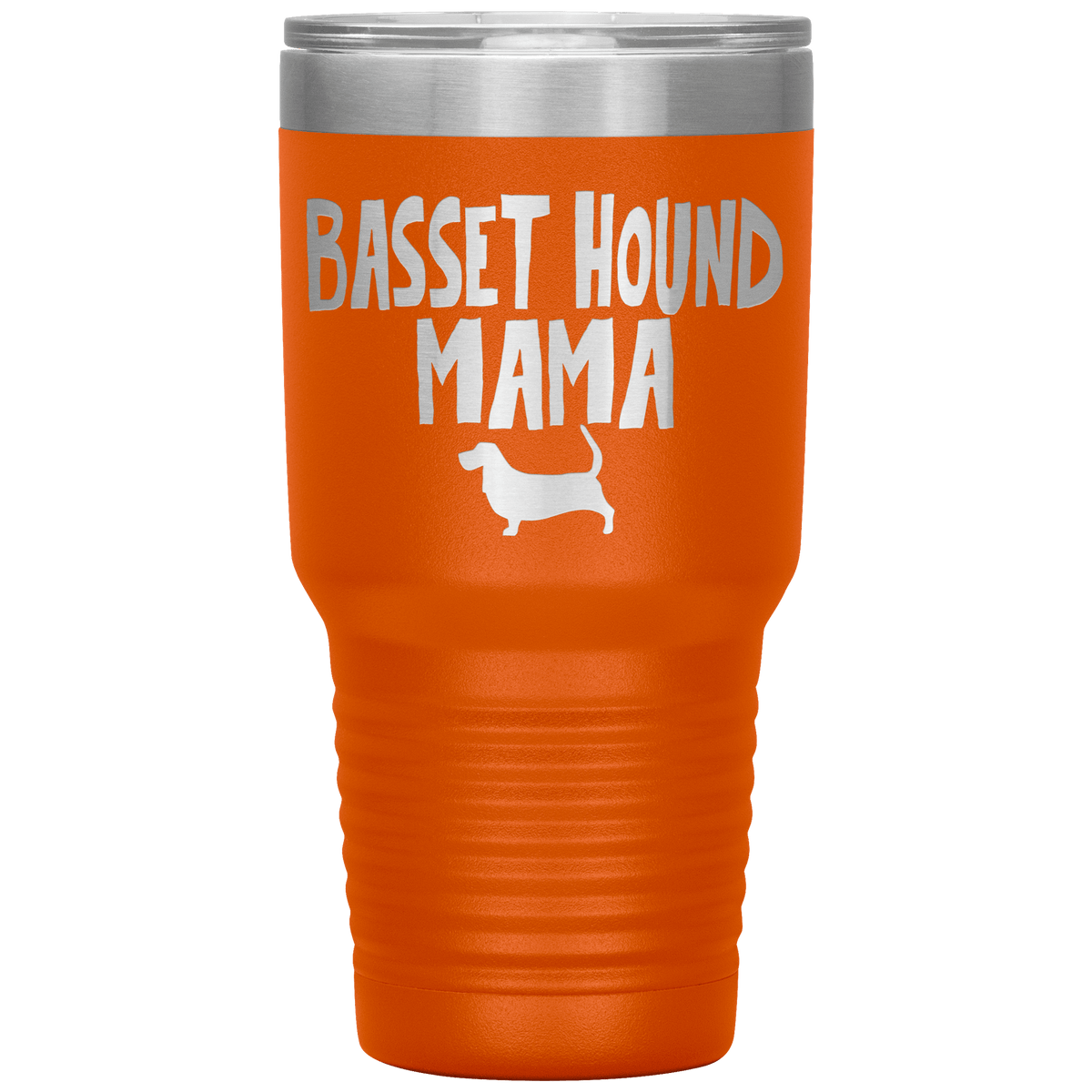 Basset Hound Mama 30 Oz Vacuum Tumbler Tumblers Orange