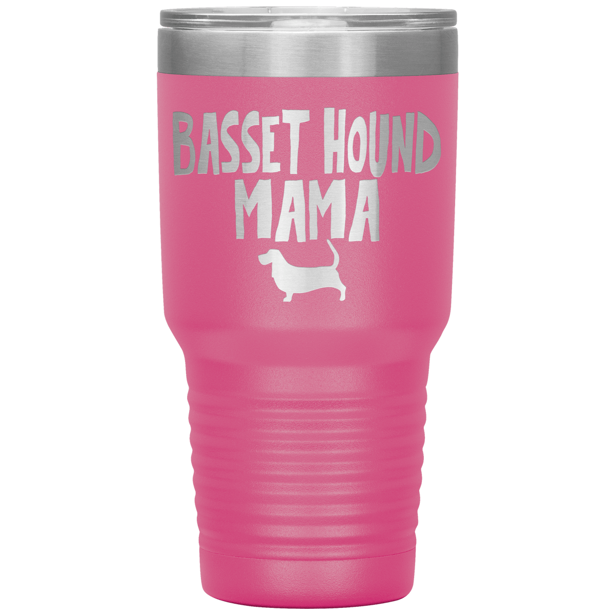 Basset Hound Mama 30 Oz Vacuum Tumbler Tumblers Pink