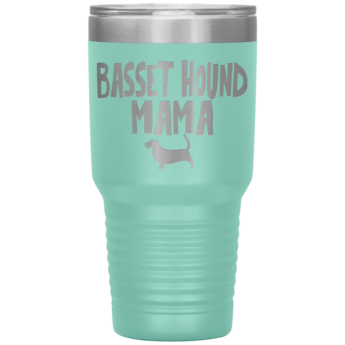 Basset Hound Mama 30 Oz Vacuum Tumbler Tumblers Teal