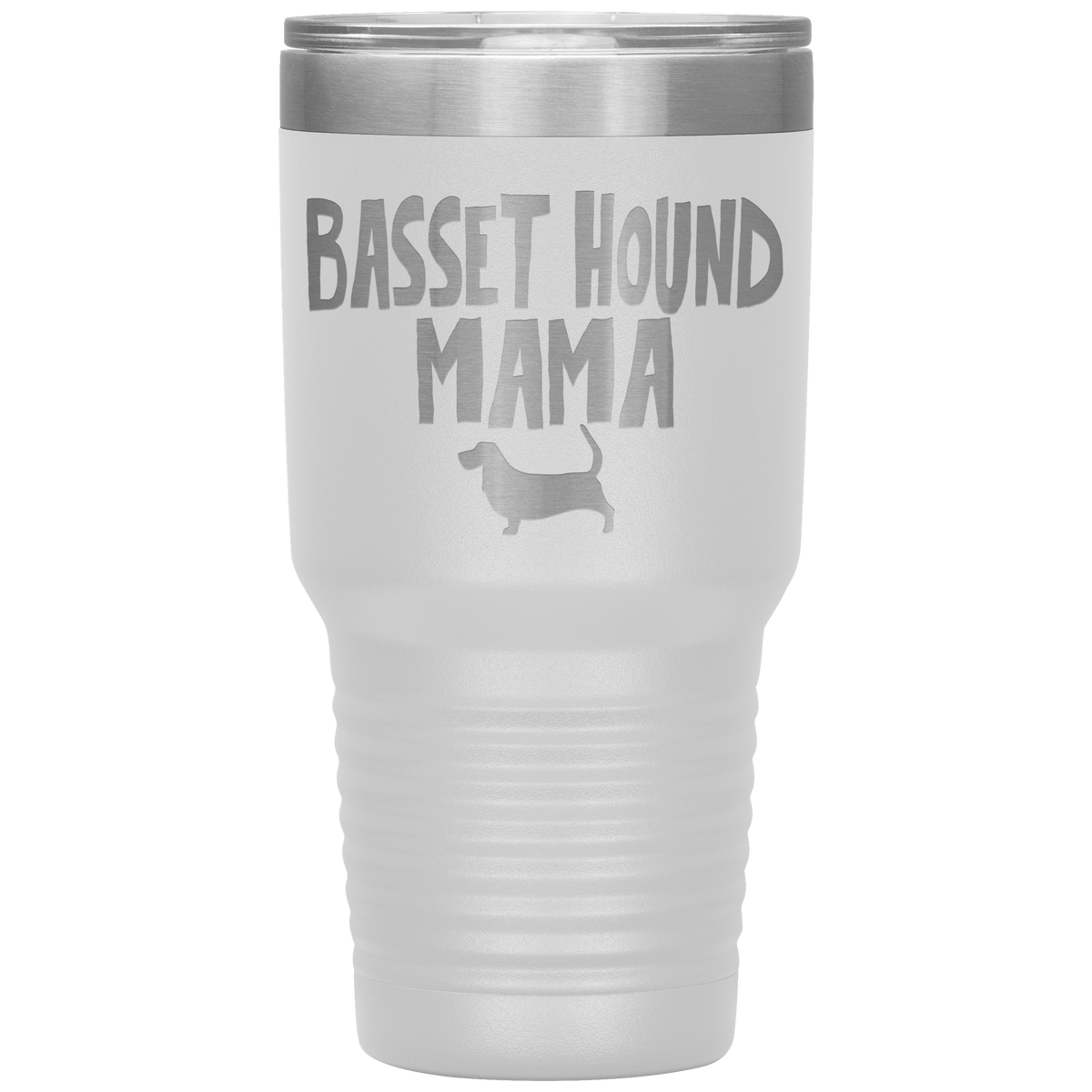 Basset Hound Mama 30 Oz Vacuum Tumbler Tumblers White