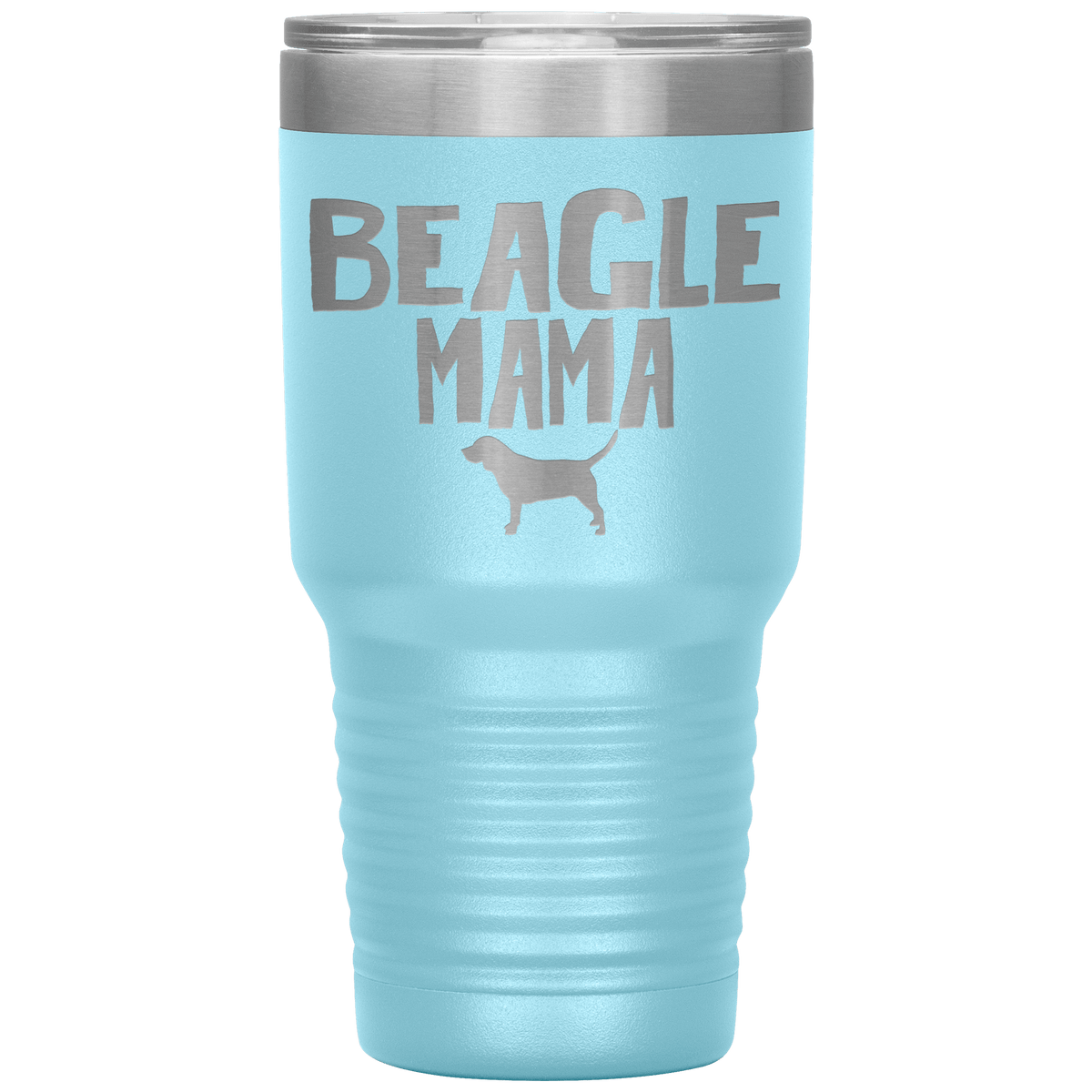 Beagle Mama 30 Oz Vacuum Tumbler Tumblers Light Blue