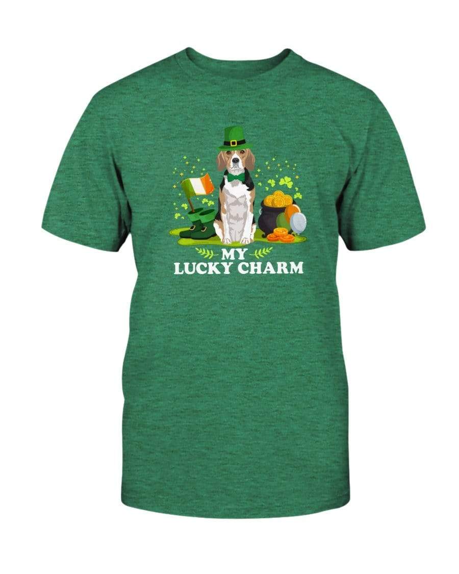 Beagle St. Patricks Day My Lucky Charm Unisex T-Shirt Shirts Heather Kelly / S