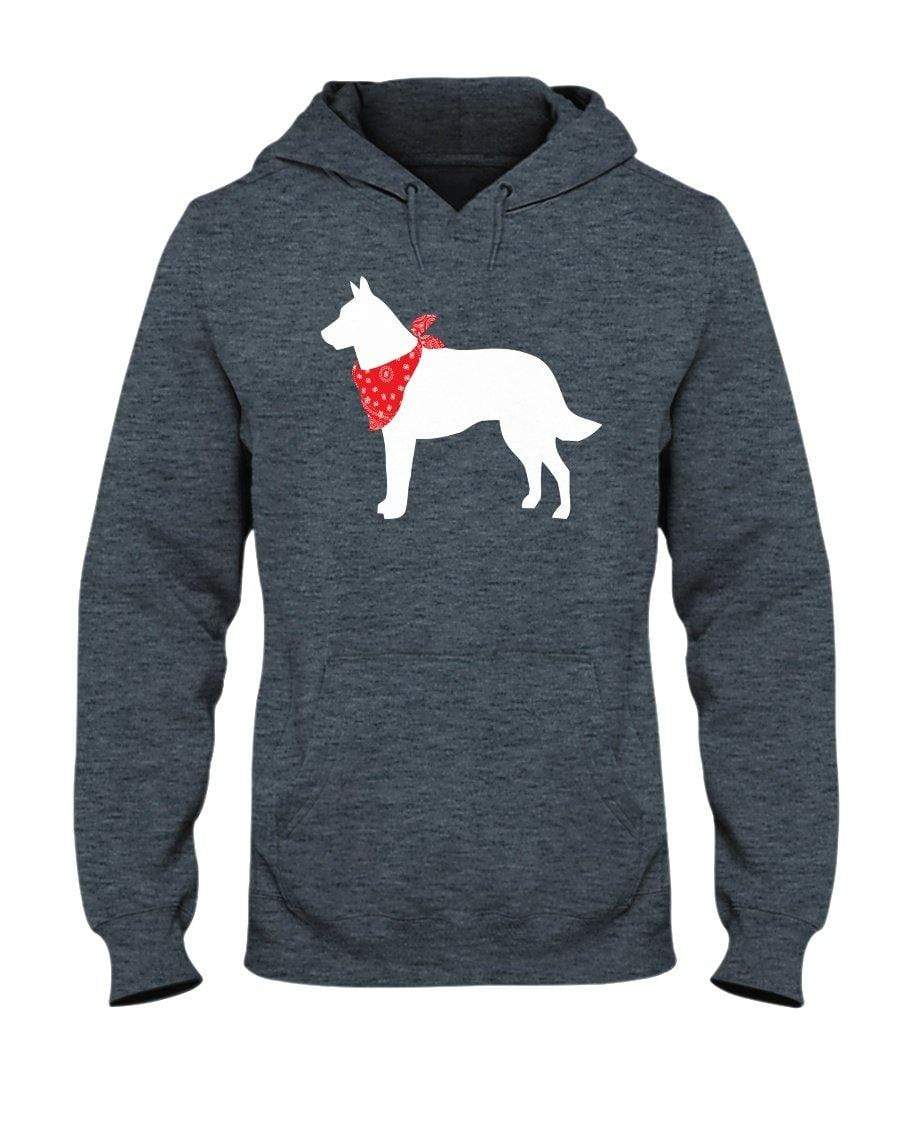 Belgian Malinois Red Bandana Unisex Hoodie Sweatshirts Dark Heather / S