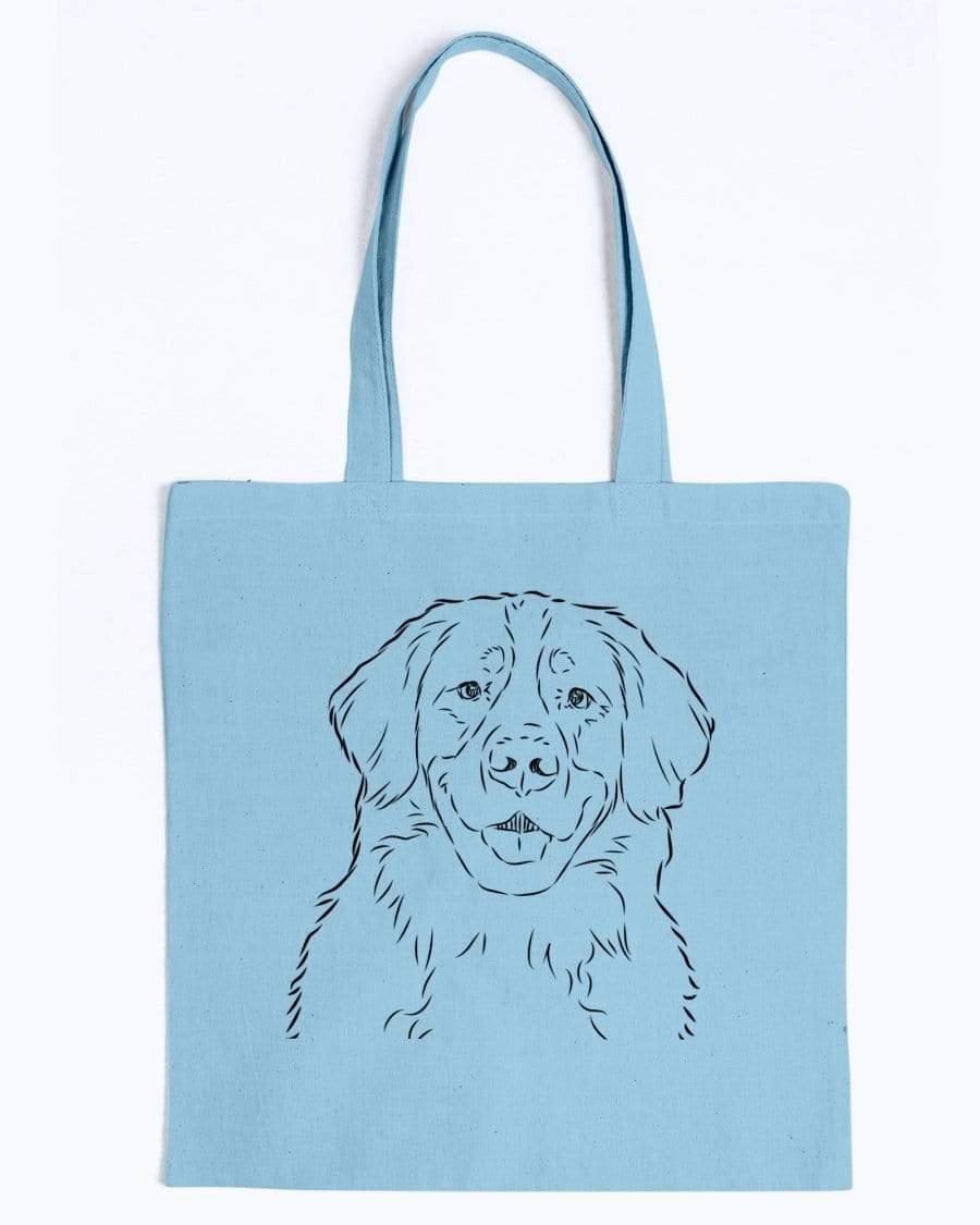 Bernese Mountain Dog Doodle Dogs Canvas Tote Bag Accessories Light Blue / M