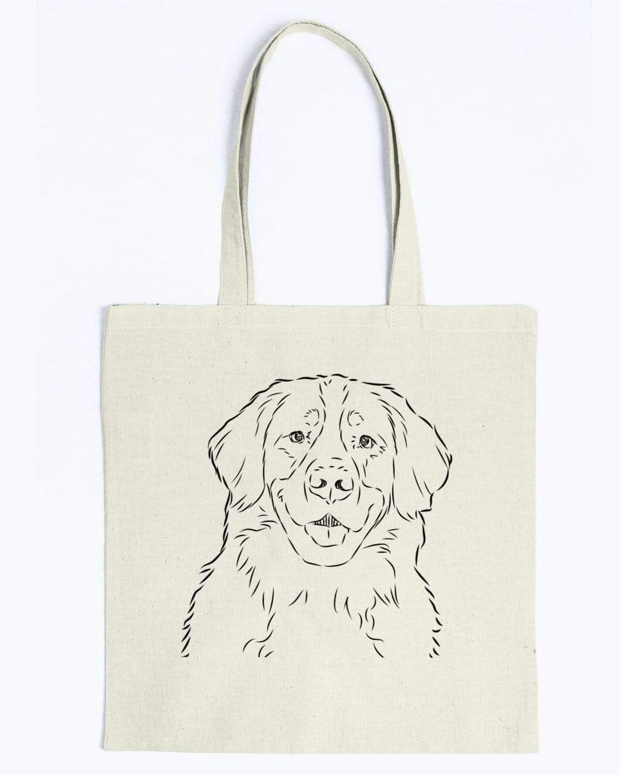Bernese Mountain Dog Doodle Dogs Canvas Tote Bag Accessories Natural / M