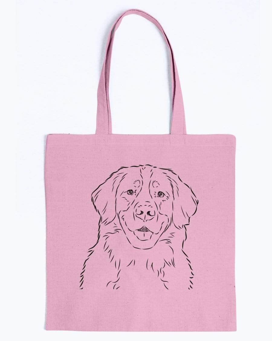 Bernese Mountain Dog Doodle Dogs Canvas Tote Bag Accessories Pink / M