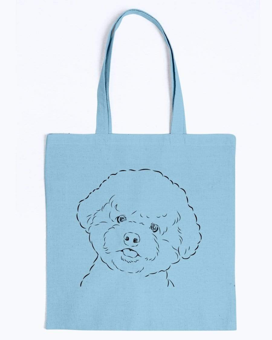 Bichon Frise Doodle Dogs Canvas Tote Bag Accessories Light Blue / M