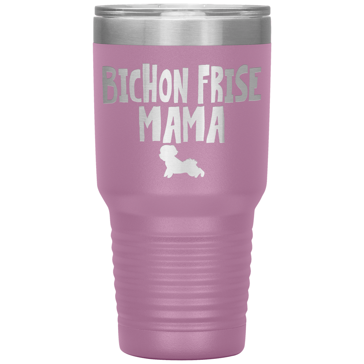 Bichon Frise Mama 30 Oz Vacuum Tumbler Tumblers Light Purple