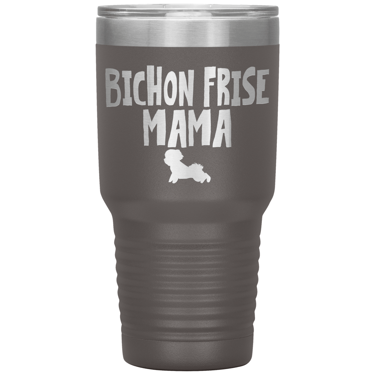 Bichon Frise Mama 30 Oz Vacuum Tumbler Tumblers Pewter