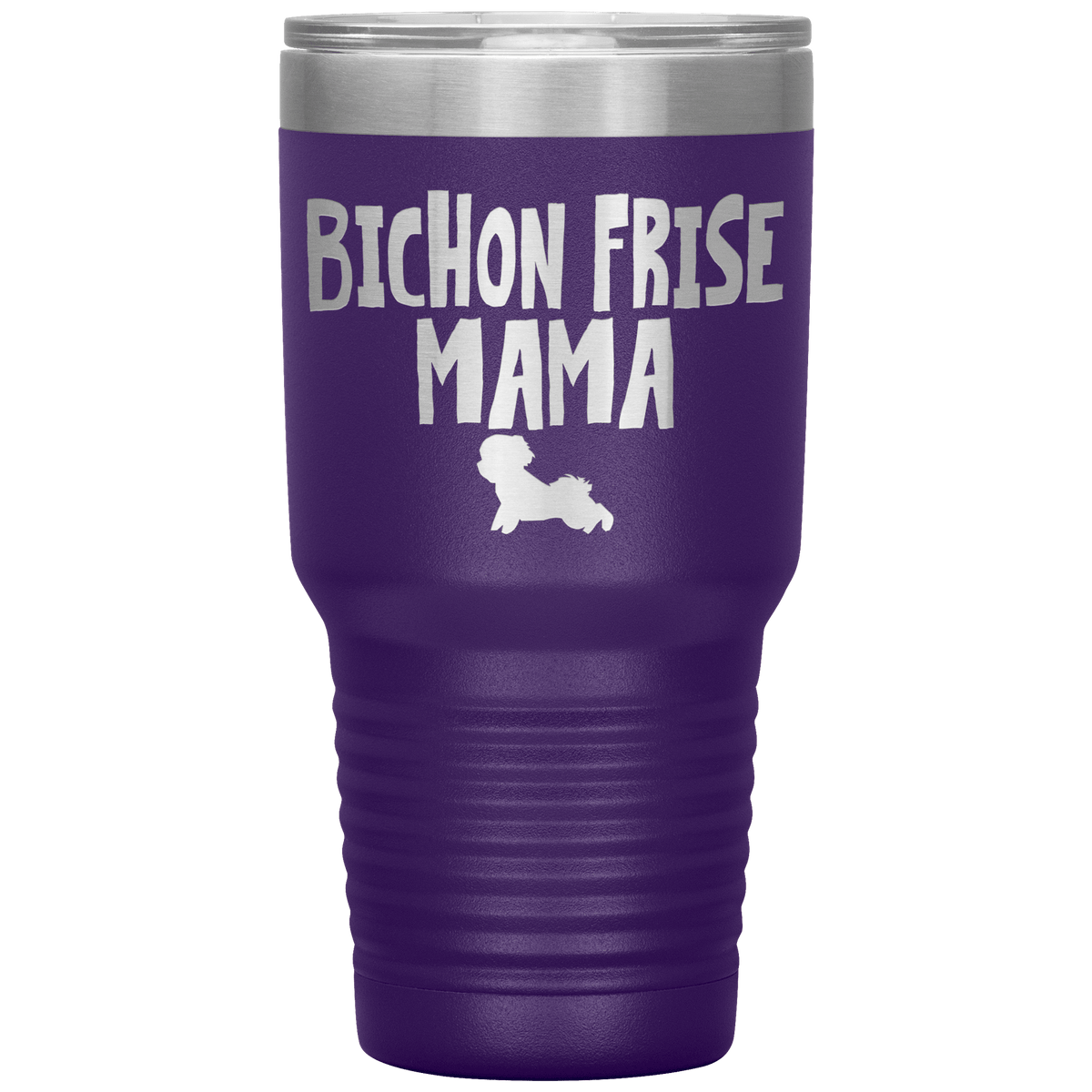 Bichon Frise Mama 30 Oz Vacuum Tumbler Tumblers Purple
