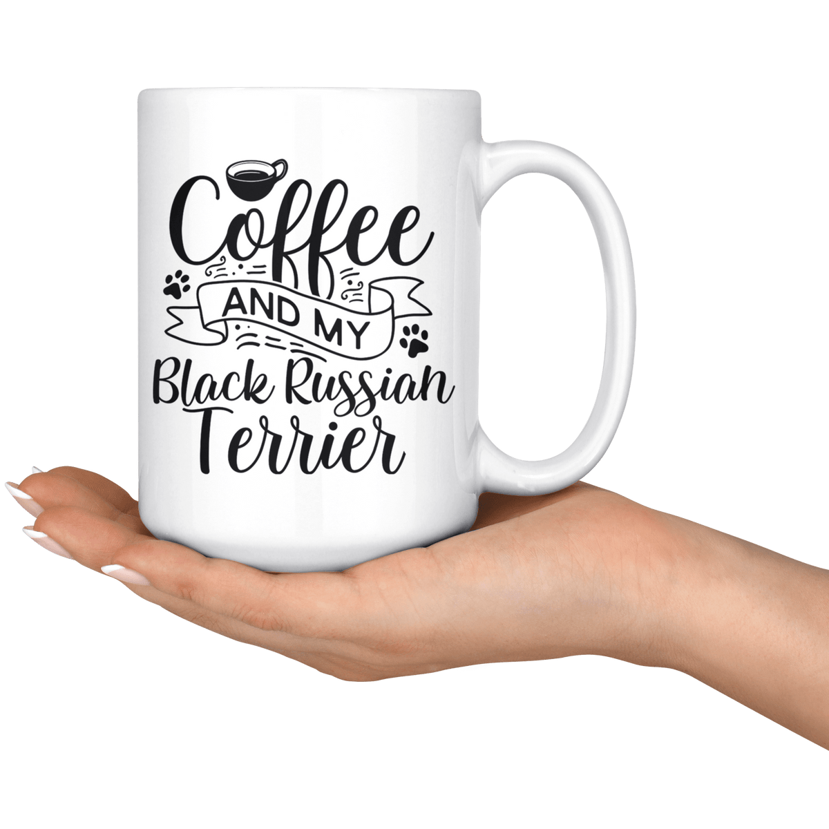 Black Russian Terrier Coffee and my Dog Coffee / Tea Ceramic Mug - 11oz / 15oz Drinkware
