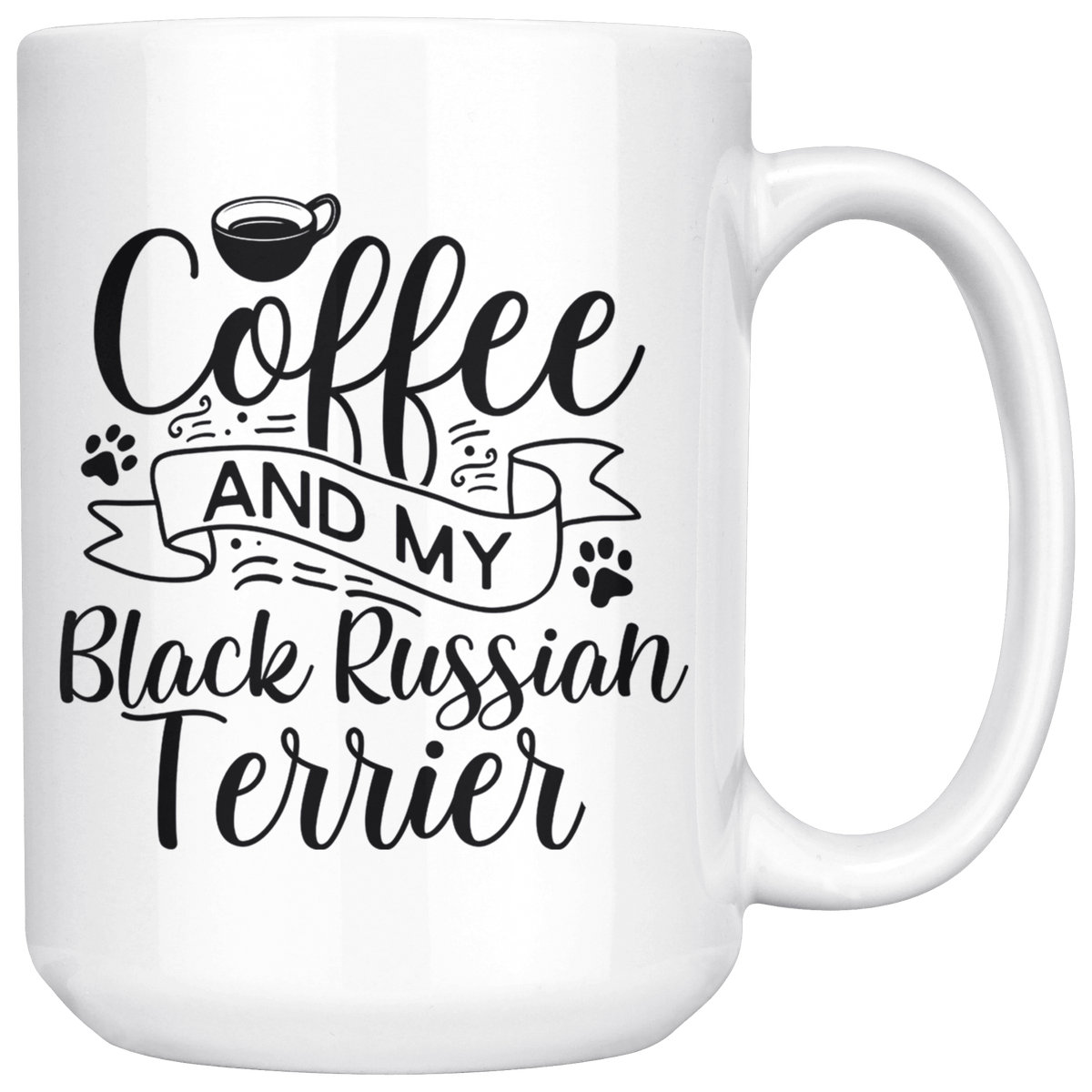 Black Russian Terrier Coffee and my Dog Coffee / Tea Ceramic Mug - 11oz / 15oz Drinkware 15oz Mug