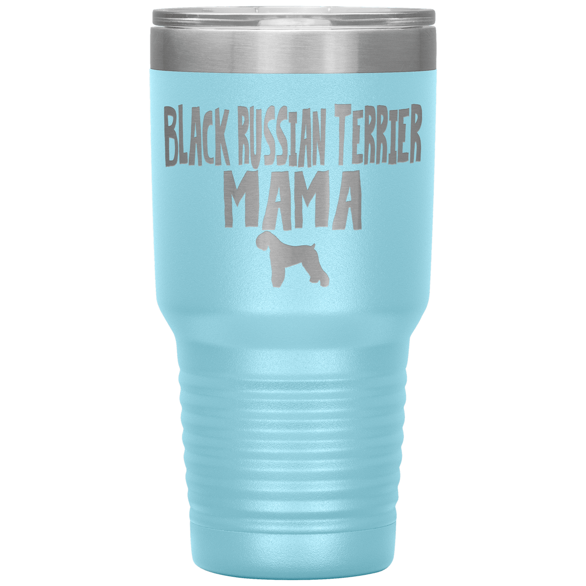 Black Russian Terrier Mama 30 Oz Vacuum Tumbler Tumblers Light Blue